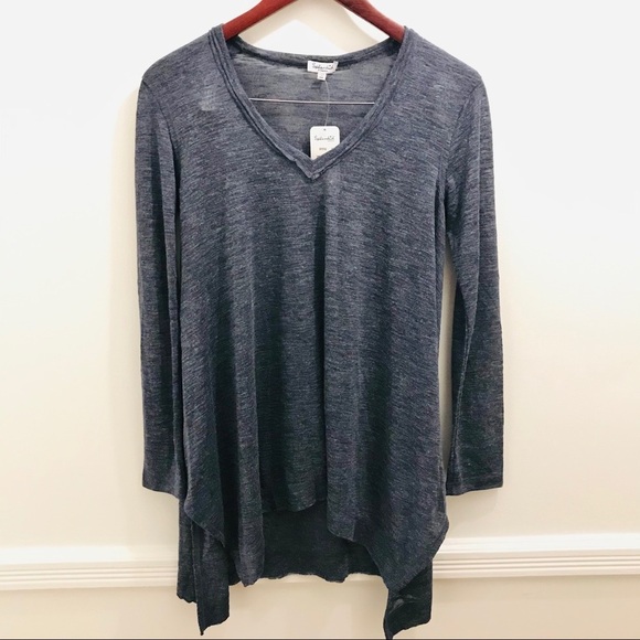 NWT Splendid Cozy Melange Jersey Top XS blue - Picture 2 of 11